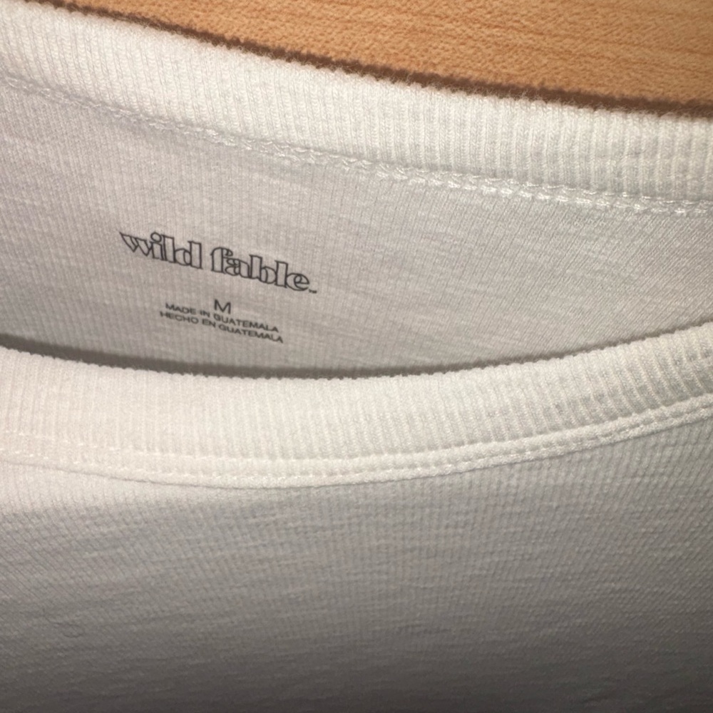 Wild Fable Cream Ribbed Tee - Picture 2 of 3
